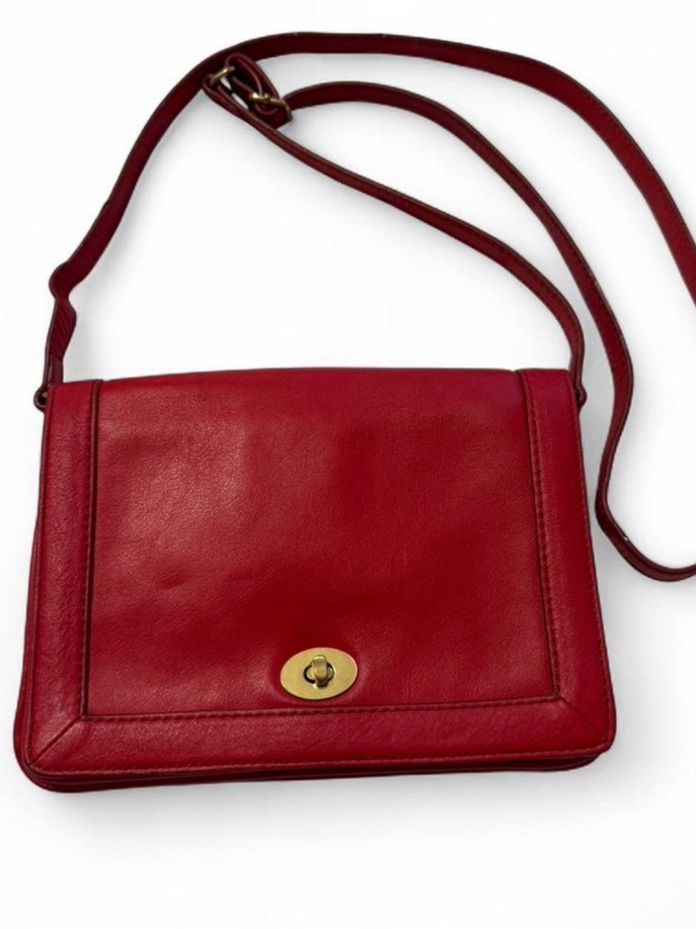 J. Crew Red Leather Adjustable Crossbody/Shoulder Bag